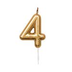 Infispace® Chrome Gold Number Cake Candle for Birthday/Anniversary (4)