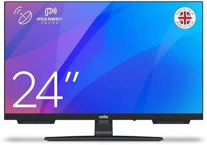 Cello 24 inch LED TV C2424SH with Freeview & Satellite, Easy Setup Mains Powered, Non-Smart, USB Record from Live TV, Frameless Style, Pitch Perfect Sound, Made in the UK