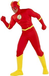Funidelia | Costume di Flash per Uomo Supereroi, DC Comics, Justice League - Costume per Adulto e Accessori per Feste, Carnevale e Halloween - Taglia L - Rosso