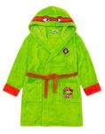 Teenage Mutant Ninja Turtles Boys Hooded Bathrobe | Kids Superhero Costume Dressing Gown in Green | Cosy Comic Book Fleece Loungewear Bathrobe | Movie Nightwear Apparel Gift for Children & Toddlers