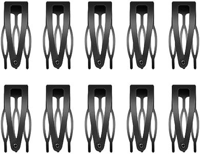 10 Pcs Double Grip Hair Clips, Sightor Metal Snap Hair Clips Hair Barrettes for Women Hair Making Salon Supplies Hair Accessories (Black)