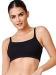 NYKD Women's Cotton Wire Free Casual Bralette T-Shirt Bra Bra, NYB165, Black, L, 1N