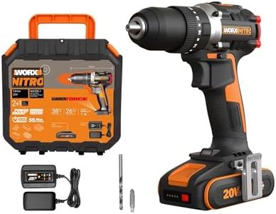 WORX WX355.1 20V 55Nm Cordless Brushless Combi Hammer Impact Drill with 2.0Ah Battery, Charger & Case (20 Torque Settings)