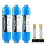 Lifefilter RV Inline Marine Water Filter, Reduces Chlorine, Bad Taste&Odor for RVs,NSF Certified with Flexible Hose Protector (Pack of 3)