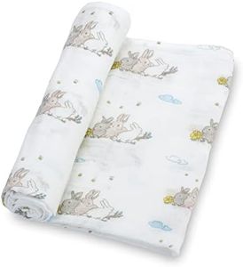 LollyBanks Swaddle Blanket | 100% Muslin Cotton | Gender Neutral Newborn and Baby Nursery Essentials for Girls and Boys, Registry | Rabbit Bunny Print