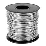 22 Gauge Silver Thin Wire for Jewelry Making Stainless Steel Beading Wire Jewelry Craft Wire 0.6mm Metal Snare Wire Silver Bailing Wire for Handicraft Strapping Sculpture Frame Cleaning Brushes Making