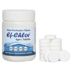 Ef-Chlor 4gm Water Purification Tablets - 20 Tablets Jar for 20000 Liters - General Disinfection and Sterilization - 1 Tablet Purifies 1000L Drinking Water for Overhead & Underground Tank