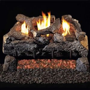RealFyre 30IN Fireplace Ceramic Logs for Gas Indoor Use, Ventless Propane System with Electronic Remote, Efficient Design