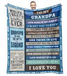 Gift for Fathers Day for Grandpa from Granddaughter,Birthday Gifts for Grandpa Who Wants Nothing,to My Grandpa Soft Throw Color Blanket,Christmas Bday Present for Father from Grandson Size 50" x60''