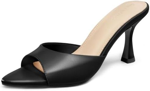 Coutgo Womens Heeled Mules Peep Toe High Heels Backless Mule Sandals