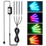 LED Strip Lights for Car App Control with Remote Led Lights car Interior with Music Sync Under Dash Footwell Neon Lighting App Switch Sleek and Compact