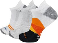 Merrell Men's and Women's Recycled Everyday Half Cushion Socks - 3 Pairs - Breathable Hiking Socks, Low Cut Tab - Black Hike on, Small-Medium