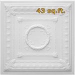 RM47 Styro Pro Decorative Polystyrene Ceiling tiles to cover popcorn, pack of 16 (covers 43 sq ft).Easy DIY Glue up Application on Any Flat Surface or Popcorn Ceiling.