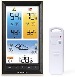 AcuRite Home Weather Station with Vertical Full-Color Display, Wireless Outdoor Thermometer for Indoor/Outdoor Temperature and Humidity (01201M)