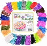 Loom Rubber Bands, 12750pc Rubber Band Refill Kit in 26 Colors with 500 Clips 6 Hooks, INSCRAFT Loom Bands