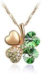 Mall of Style Four Leaf Clover Necklace - Green St.Patrick's Day Jewelry (Gold Necklace)