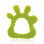 BeeBaby Finger Shape Soft Silicone Teether for 6 to 12 months with Storage Case, BPA Free Teething Toy for Babies with Textured Surface for Soothing Gums. 100% Food Grade (Finger - Green)