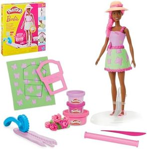 Play-Doh Barbie Garden Party Designer Doll, Make Doll Clothes with Modeling Compound & 10 Fashion Accessories, Arts & Crafts for Girls & Boys, Kids, 5+ (Amazon Exclusive)