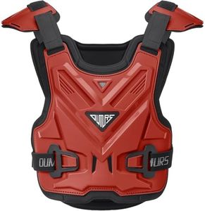 OUMURS Adult Off-Road Motorcycle Chest Protector, Lightweight Design with Reinforced PP Armor Plates, Breathable Motocross Protector for Dirt Bike, ATV & Skateboard Red