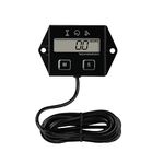 Yooreal Digital Inductive Tach Hour Meter,RPM Gauge Meter Tachometer for Lawn Mower Scooter Dirt Bike Tractor Generator Air Compressor Marine Motorcycle Snowblower Pressure Washer