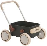 Kidpop PULA 2-in-1 Push and Pull-Along Wagon, Baby Push Walker for First Learner from 7 Month to 4 Year, One Year Birthday Gifts, Sturdy and Safe, Indoors and Outdoors (Black)