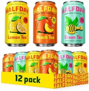 Halfday Prebiotic Iced Tea Variety 12-Pack - Nostalgic Flavor, Low Sugar, Incredible Taste - Paleo, Gluten Free, Drinks for Gut Health - Lightly Sweetened, Healthy Canned Iced Tea - 12 fl oz, 355 mL