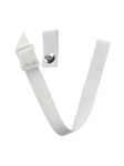 Hockey Helmet Chin Strap & Loop with Metal Snap (White) Strap + Loop