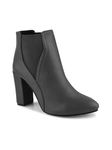 Shuz Touch Grey Ankle-Length Block Heel Boots