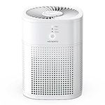 MORENTO Air Purifiers for Bedroom, Room Air Purifier HEPA Filter for Smoke, Allergies, Pet Dander Odor with Fragrance Sponge, Small Air Purifier with Sleep Mode, HY1800, White, 1 Pack