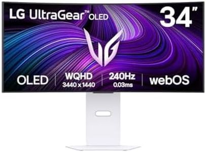 LG UltraGear OLED GX9s SMART Gaming Monitor 34GX90SA-W - WOLED UWQHD 1440p Curved 34 Inch, 240Hz, 0.03ms, HDR 400, webOS AI, Speakers, Wi-Fi, Bluetooth, DP1.4, HDMI 2.1, USB-C, White