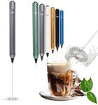 Cook with Color Handheld Milk Frother - Portable Electric Drink Mixer, Coffee Foamer, and Hand Blender, Gray