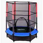 GALACTICA NEW Mini Trampoline | 4.5FT 55" with Safety Net Enclosure | Indoor Outdoor Children’s Activity Junior Trampoline - Blue