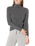 Amazon Essentials Women's Classic-Fit Long-Sleeve Turtleneck Top, Charcoal Heather, Medium