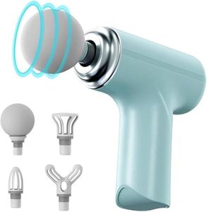 MOUNTRAX Mini Gun Massager Machine for Pain Relief - Body, Neck, Shoulders, Back, Arms & Feet Massager- 6 Speed Settings -7 Type-C Charging for Muscle Pain Relief Recovery., Blue