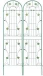 Garden Trellises for Climbing Plants, 2 Pack Metal Plant Trellises, 7.2Ft Iron Plants Support, 86.6" x 40", Green