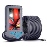 50FT Dual Lens Sewer Inspection Camera NIDAGE 5" IPS Screen Endoscope Camera with Light 1080P HD Snake Camera IP67 Waterproof Drain Pipe Bore Scope Cam with Carrying Case, 32GB Card, Helpful Tools,15M