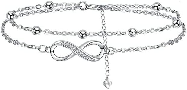 J.MUEN Infinity Sign Bracelet Women's 925 Sterling Silver, Women's Happy Birthday Gift Ideas, Jewellery for Women and Girls