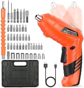 Cordless Drill Driver, 3.6v Cordless Screwdriver Set, Rotatable Electric Screwdriver With 47pcs Accessories, 3 Nm Rechargeable Drill Driver With Led Light For Home And Garden Diy Project (Red)