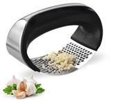 ROY Stainless Steel Garlic Presser |Garlic Press Crusher for Kitchen |Garlic Crusher for Kitchen |Ginger Presser for Kitchen (Silver Black)