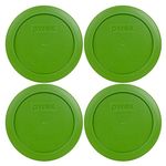 Pyrex Bundle - 4 Items: 7200-PC 2-Cup Green Plastic Food Storage Lids