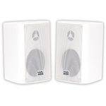 Acoustic Audio AA351W Indoor/Outdoor Speakers, White, Set of 2