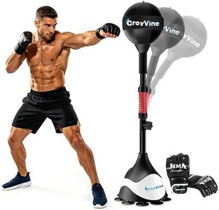 CroyVine Freestanding Reflex Punching Bag, Height Adjustable Speed Punching Ball for Adults & Teens, Home Gym Boxing Equipment for Training, Reflex, Fitness & Body Shaping