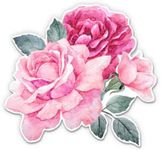 GT Graphics Pink Roses - 3" Vinyl Sticker - for Car Laptop I-Pad Phone Helmet Hard Hat - Waterproof Decal