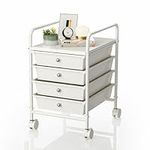 4-Tier Utility Cart with 4 Drawers,