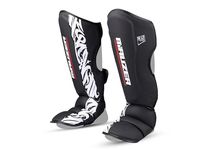 Mauzer Small Muay Thai MMA Shin Guards & Foot Protection | Kickboxing Instep Protectors | High-Density EVA Padding | Adjustable Velcro Straps | Durable Synthetic Leather (Small)