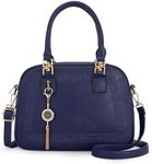 Montana West Small Top Handle Purse for Women Crossbody Satchel Handbag Barrel Bag, S Blue