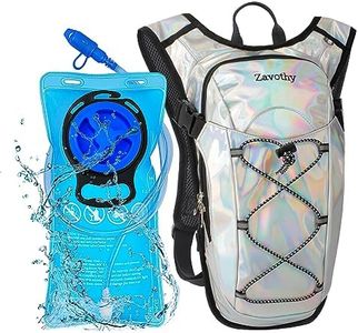 Zavothy Rave Hydration Backpack Lightweight Water Backpack for Cycling Running Hydration Pack Hiking Backpack with 2L Water Bladder White