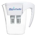 Seychelle pH2O Alkaline Water Filter Pitcher - pH Enhancing Filtration - 200 Gallon Capacity - USA-Made Filter, 64oz