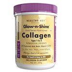 HealthyHey Skin Glow-n-Shine Collagen Powder 200g | Hydrolysed Collagen for Women and Men with Hyaluronic Acid, Biotin and Vitamin C for Healthy Skin, Hair and Nails - (Jaljeera, 200gm)