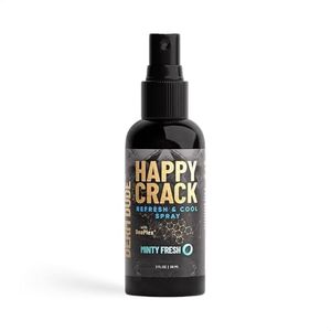 Derm Dude Happy Crack Refresh & Cool Butt Spray | Minty Fresh Scent | Deodorant & Odor Eliminator with Soothing Witch Hazel & All-Natural DeoPlex for Odor Control | 2 oz (1 Pack)
